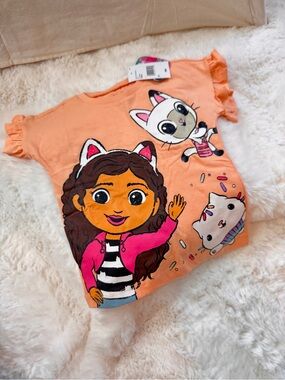 Dreamworks Gabbys Dollhouse, toddler t shirt, 3T, peach color, NWT